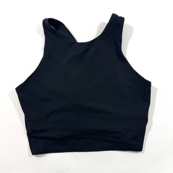 Athleta Conscious Crop Bra Black Long Line No Padding - Picture 1 of 5